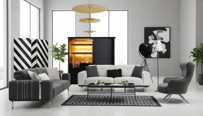 Sofa set luxury couch set 3+3+1 seat sofas armchair fabric design furniture new
