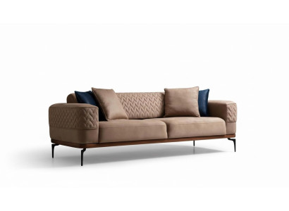 Luxury Sofa Design Three-Seater Modern Couch Taupe Sofas Furniture Upholstery Loft New