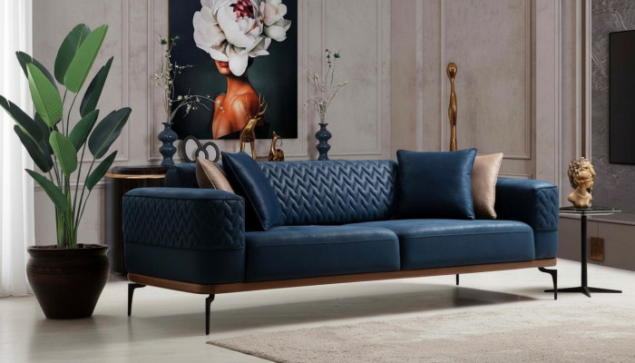 Design three-seater modern couch blue couches luxury sofa furniture upholstery loft new