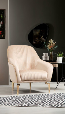 Armchair Single Luxury Upholstery Seat Designer Textile Seat Fabric Modern