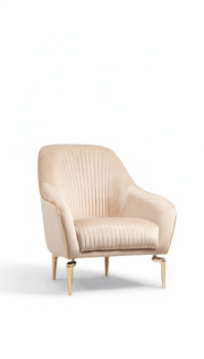 Armchair Single Luxury Upholstery Seat Designer Textile Seat Fabric Modern