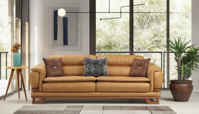 Three-seater sofa, three-seater couch, three-seater sofas, design living room, faux leather.