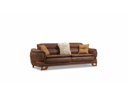 Luxury Three-Seater Sofa Triple Sofa Design Living Room Faux Leather