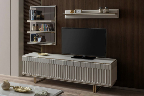 Luxury TV Wall Living Room RTV Lowboard TV Stand Sideboard Shelf Wall Unit