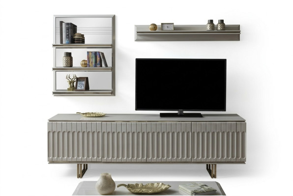 Luxury TV Wall Living Room RTV Lowboard TV Stand Sideboard Shelf Wall Unit