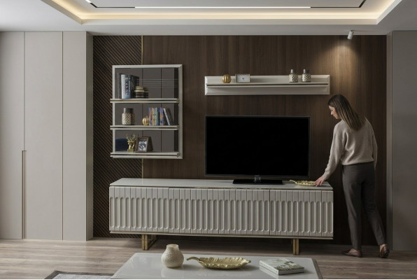 Luxury TV Stand, Living Room RTV Lowboard Sideboard, Dresser, Modern New Wall Unit