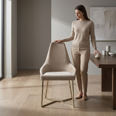 Armchair Dining Chair Luxury Beige Armchair Chair Chairs Modern Design Furniture