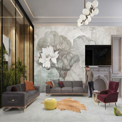Luxury four-seater sofa, 4-seater sofas, living room, polyester, modern fabric design.