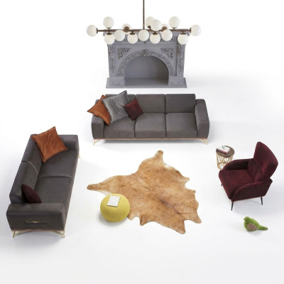 Luxury four-seater sofa, 4-seater sofas, living room, polyester, modern fabric design.