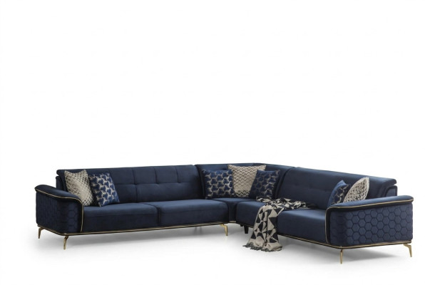 Luxury corner sofa royal blue velvet couch corner set sofa couches living landscape new