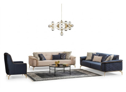 Sofa set set sofas sofa armchair three-seater 3+3+1 seater fabric group new