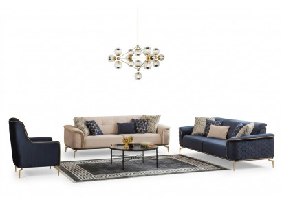 Sofa set set sofas sofa armchair three-seater 3+3+1 seater fabric group new