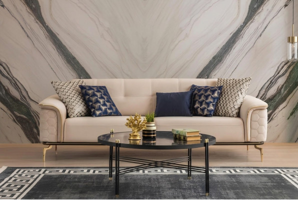 Three-seater sofa 3-seater luxury sofas living room furniture decor fabric design