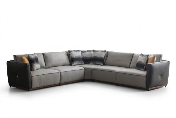 Sectional sofa, L-shape, large sofa, corner living room, polyester, modern luxury fabric, new