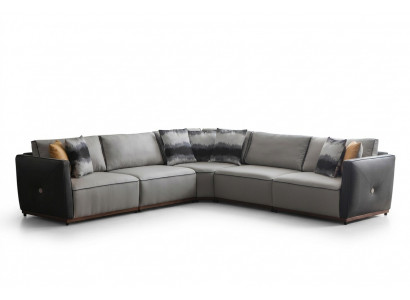 Sectional sofa, L-shape, large sofa, corner living room, polyester, modern luxury fabric, new