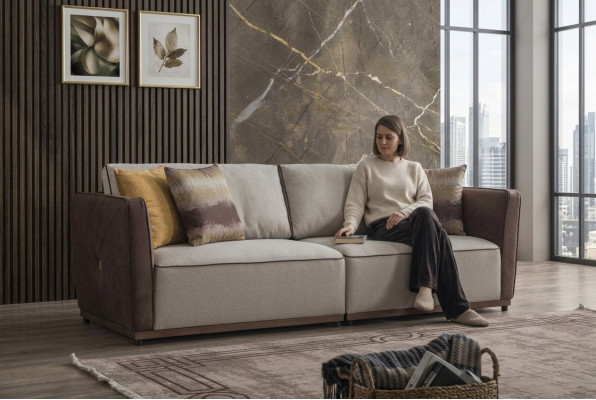 Two-seater sofa luxury 2 seater sofas seat living room modern polyester fabric new