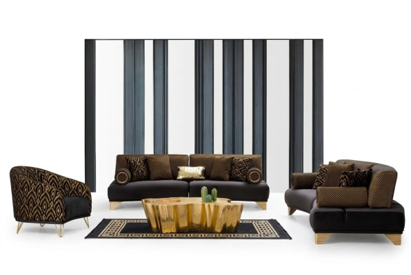 Sofa set set sofas sofa armchair three-seater 3+3+1 seater fabric group new