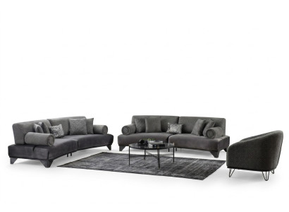 Luxury Sofa Set Suite Sofas Sofa Armchair Three-Seater 3+3+1 Seater Fabric New