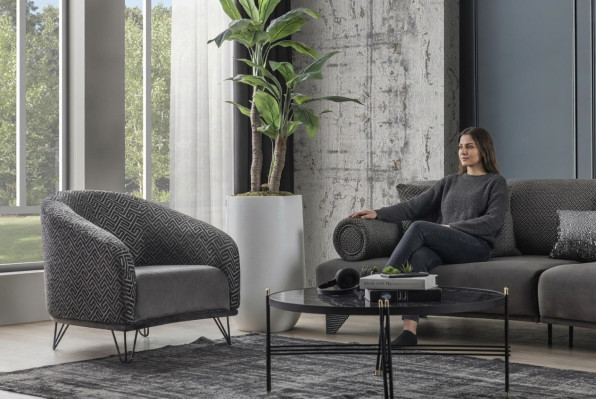 Armchair single-seater sofa couch upholstery 1 seat club chair fabric modern living room