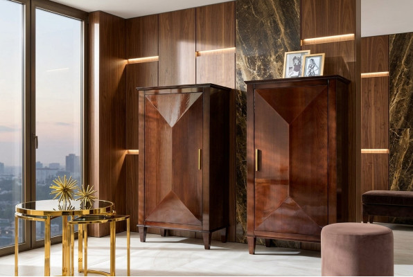 Cabinet Classic Furniture Luxury Cabinets Wood Living Room Brown Tall Cabinet