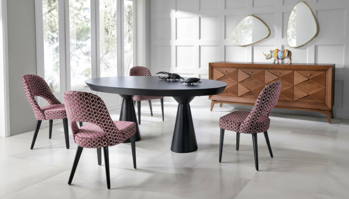 Dining group luxury dining room dining nook dining table set chair sideboard wood 6-piece