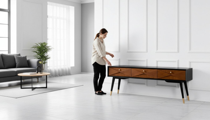 Console table desk console chest of drawers sideboard wood modern luxury brown design new