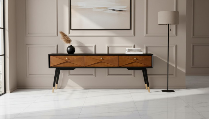 Console table desk console chest of drawers sideboard wood modern luxury brown design new