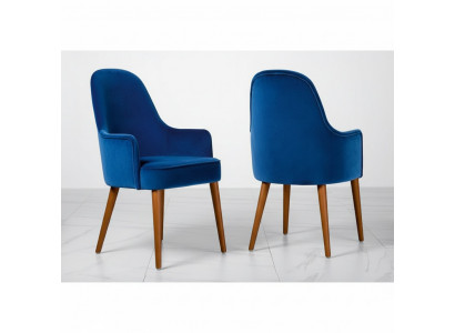 Dining room chair chair armchair seat 1 seat club chair fabric blue dining room wood