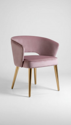 Luxury dining chair, chair, armchair, seat, 1 seat, club chair, fabric dining room, pink
