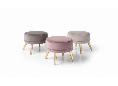 Stool Ottoman Pouf Modern Luxury Fabric Design Living Room Pink Round
