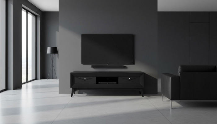 Lowboard TV stand sideboard table living room modern wood black design