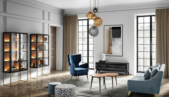 Furniture living room sofa armchair display cabinet stool TV coffee table set group 9-piece set