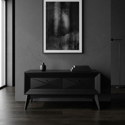 TV stand lowboard sideboard table living room modern wood black design