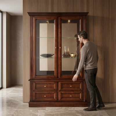 Showcase cabinets furniture classic style showcases living room sideboard glass wood