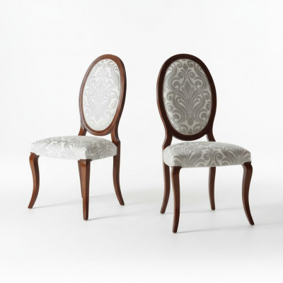 Luxury dining chair chair kitchen chair dining chairs fabric seat wood brown
