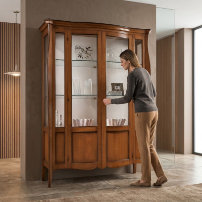 Display cabinets display cabinet wood glass furniture living room classic sideboard