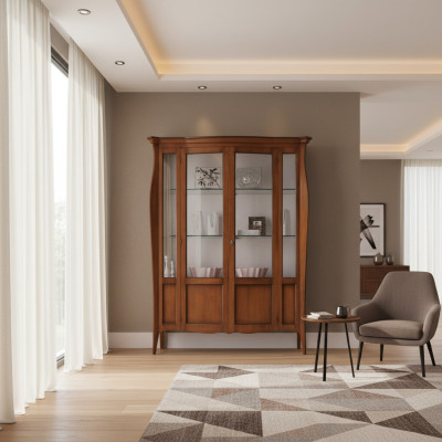 Display cabinets display cabinet wood glass furniture living room classic sideboard