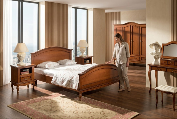 Baroque-Rococo Nightstands Classic Brown Bedroom Nightstands 2-piece Set
