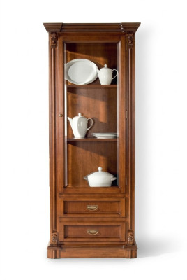 Display cabinets showcase cabinet wood furniture living room classic baroque brown