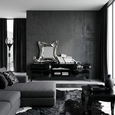 TV stand, sideboard, rtv lowboard, shelves, living room, wood, black, dresser, tables