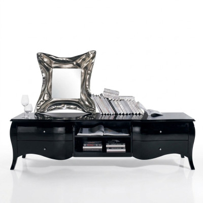 TV stand, sideboard, rtv lowboard, shelves, living room, wood, black, dresser, tables