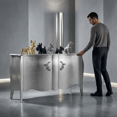 Silver sideboard dresser buffet cabinets dressers wood luxury furniture silver