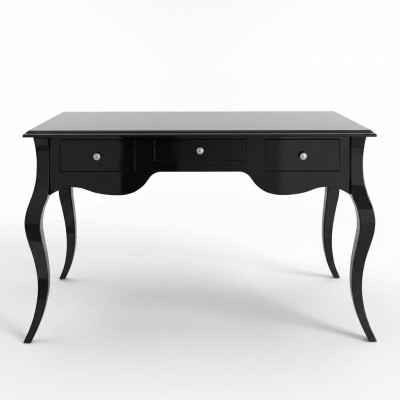 Black desk office style table desks baroque rococo wood tables