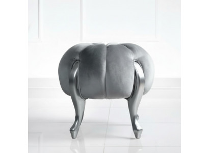 Luxury Stool Footstool Polyester Living Room Seat Fabric Gray Luxury Bench Velvet