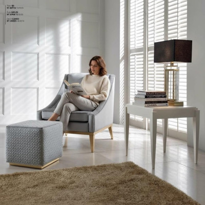 Group Armchair Wingback Armchair Side Table Coffee Table Modern 2-Piece Set Living Room