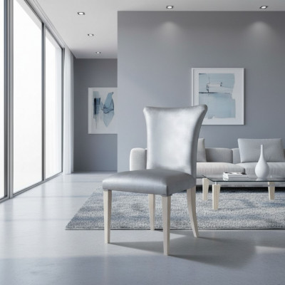 Dining room chair, chair, seat, armchair, dining room chairs, wood, silver, modern, luxury, new