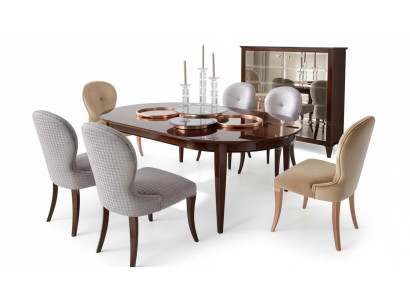 Modern wooden dining table with chairs for the dining room