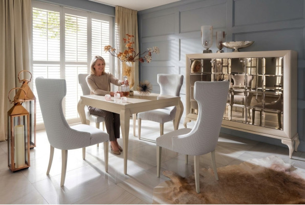 Dining room dining table chair dining set dining corner chairs luxury white dresser set 6-piece