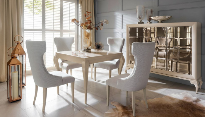 Dining room dining table chair dining set dining corner chairs luxury white dresser set 6-piece
