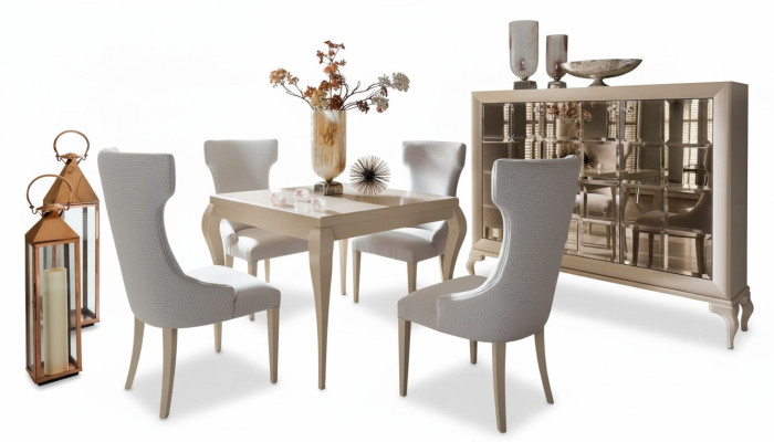 Dining room dining table chair dining set dining corner chairs luxury white dresser set 6-piece